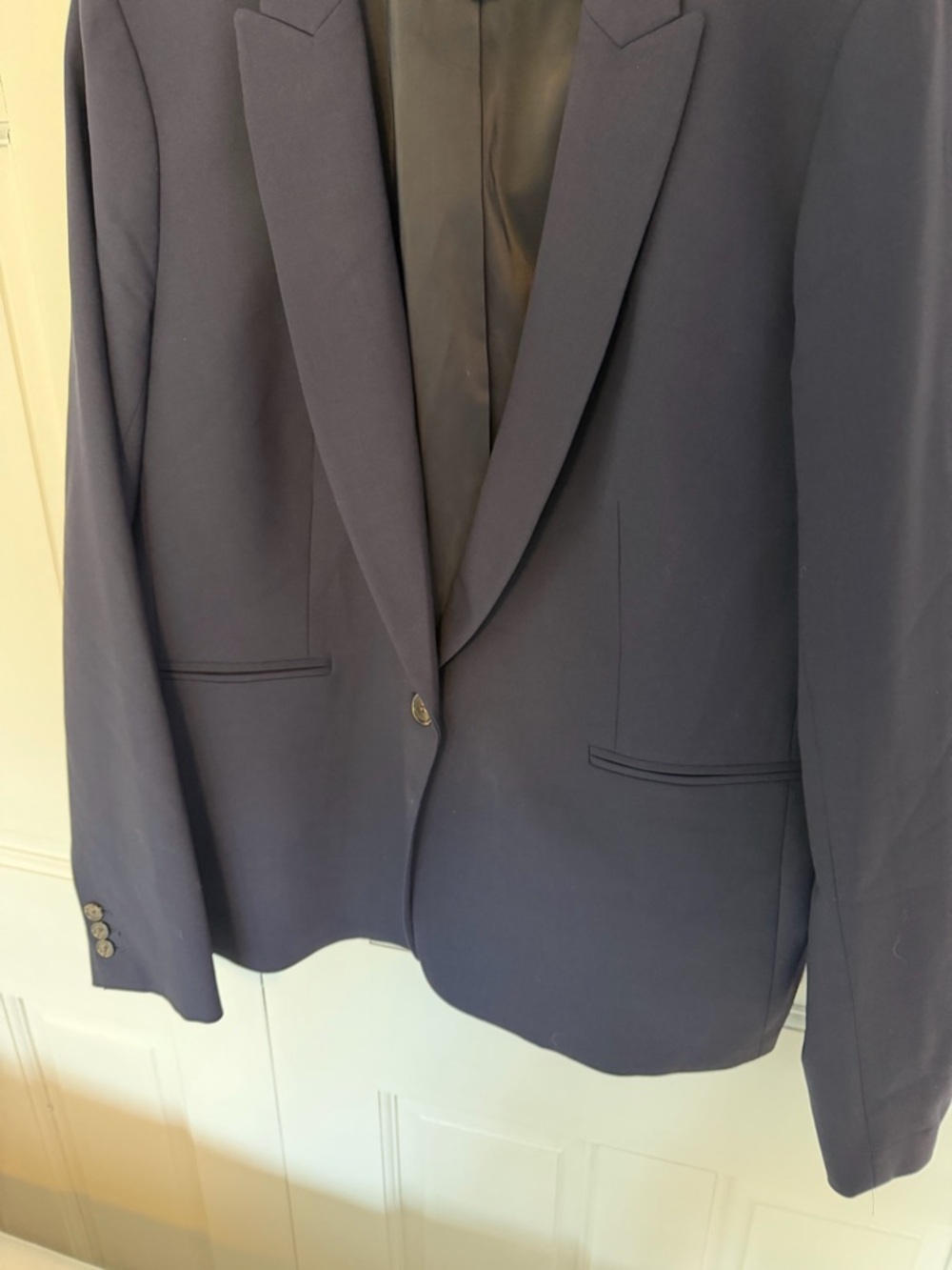 J Crew 365 Italian Wool Blazer 16 Tall Navy Single Button Career Tailored Jacket - Picture 5 of 8